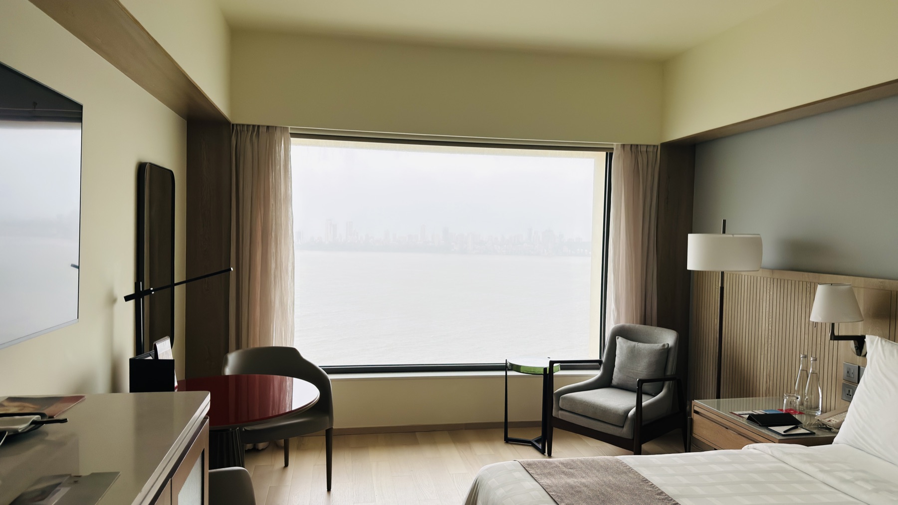 Marine Drive and the Arabian Sea from a 30th-floor Ocean View room at Trident Nariman Point Mumbai
