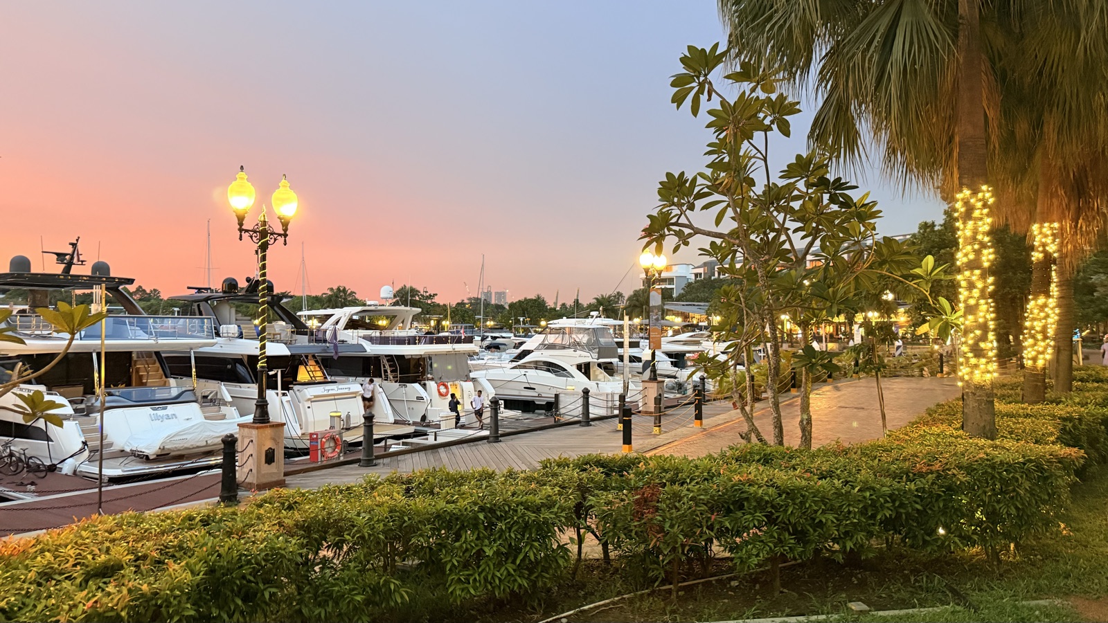 W Singapore — Sentosa Cove exterior illuminated in the evening