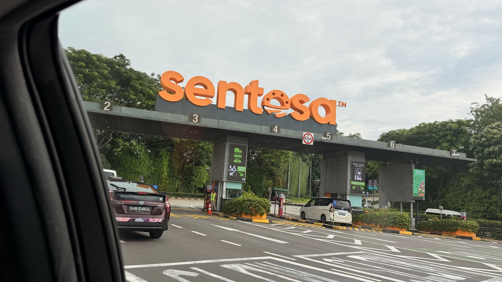 Sentosa Island entry checkpoint on the way to W Singapore